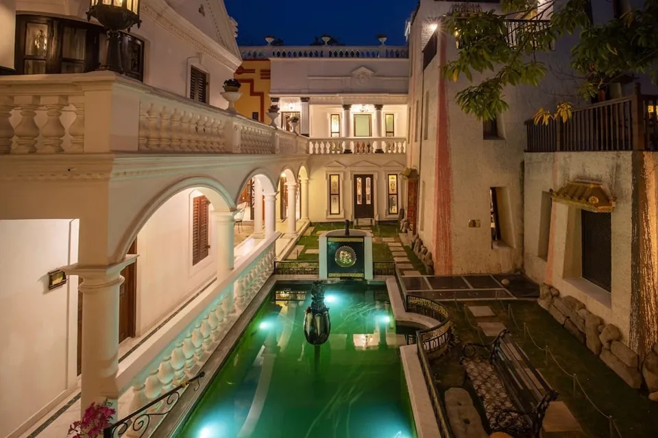Wedding ceremony at Baber Mahal Vilas, Kathmandu, showcasing heritage courtyards and elegant settings suitable for any wedding price.