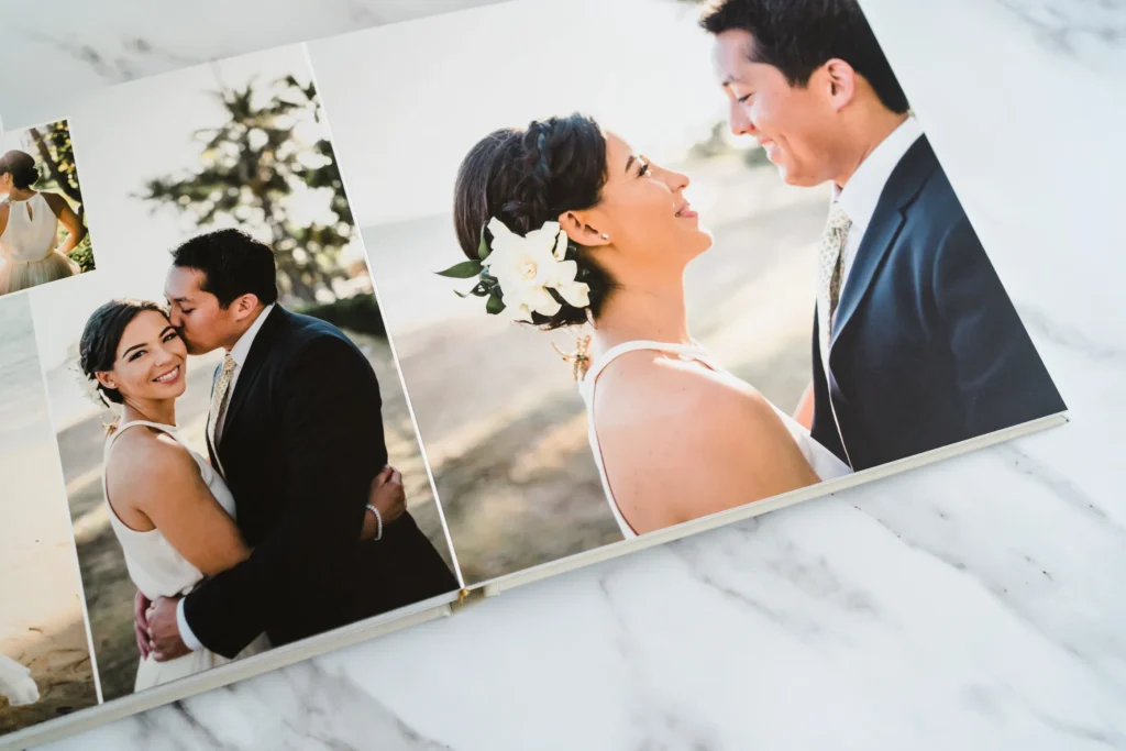 Wedding photography deliverables in Nepal including luxury albums, highlight films, and digital files