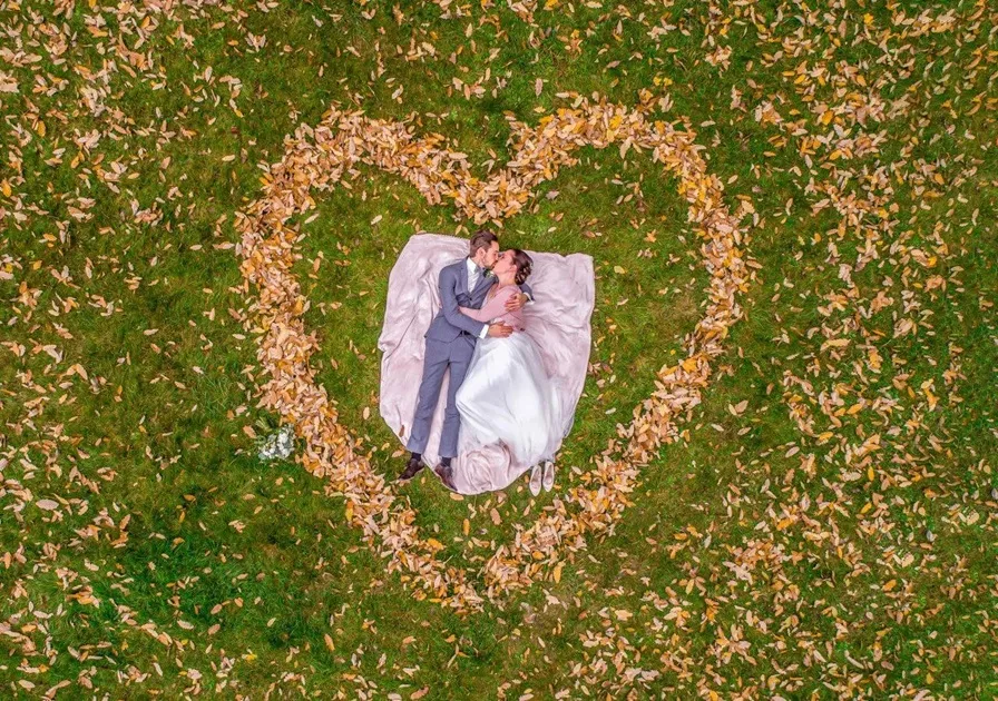 Drone view of wedding style